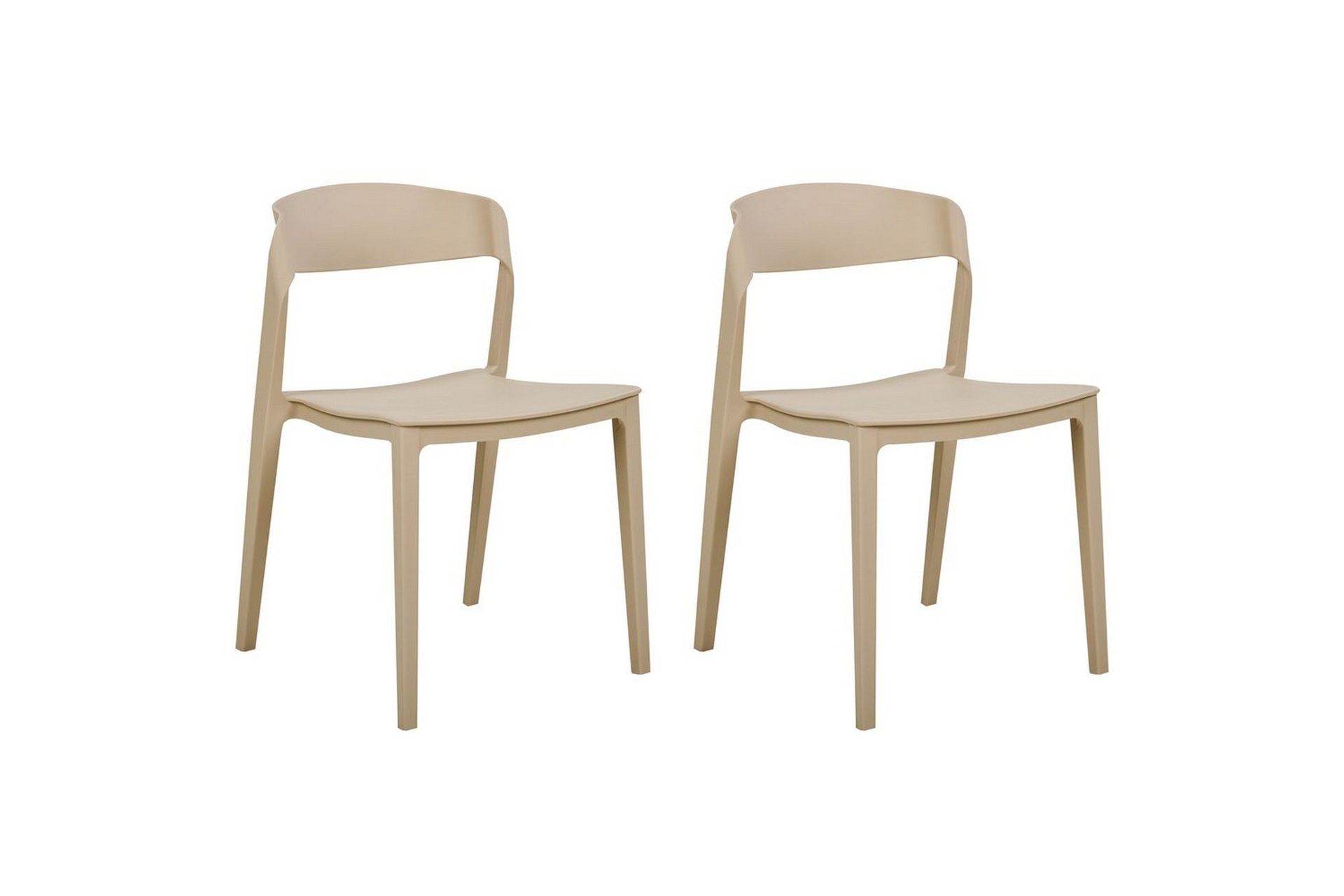 Matsalsstol Beliani Somers set om 2 Beige Beige -