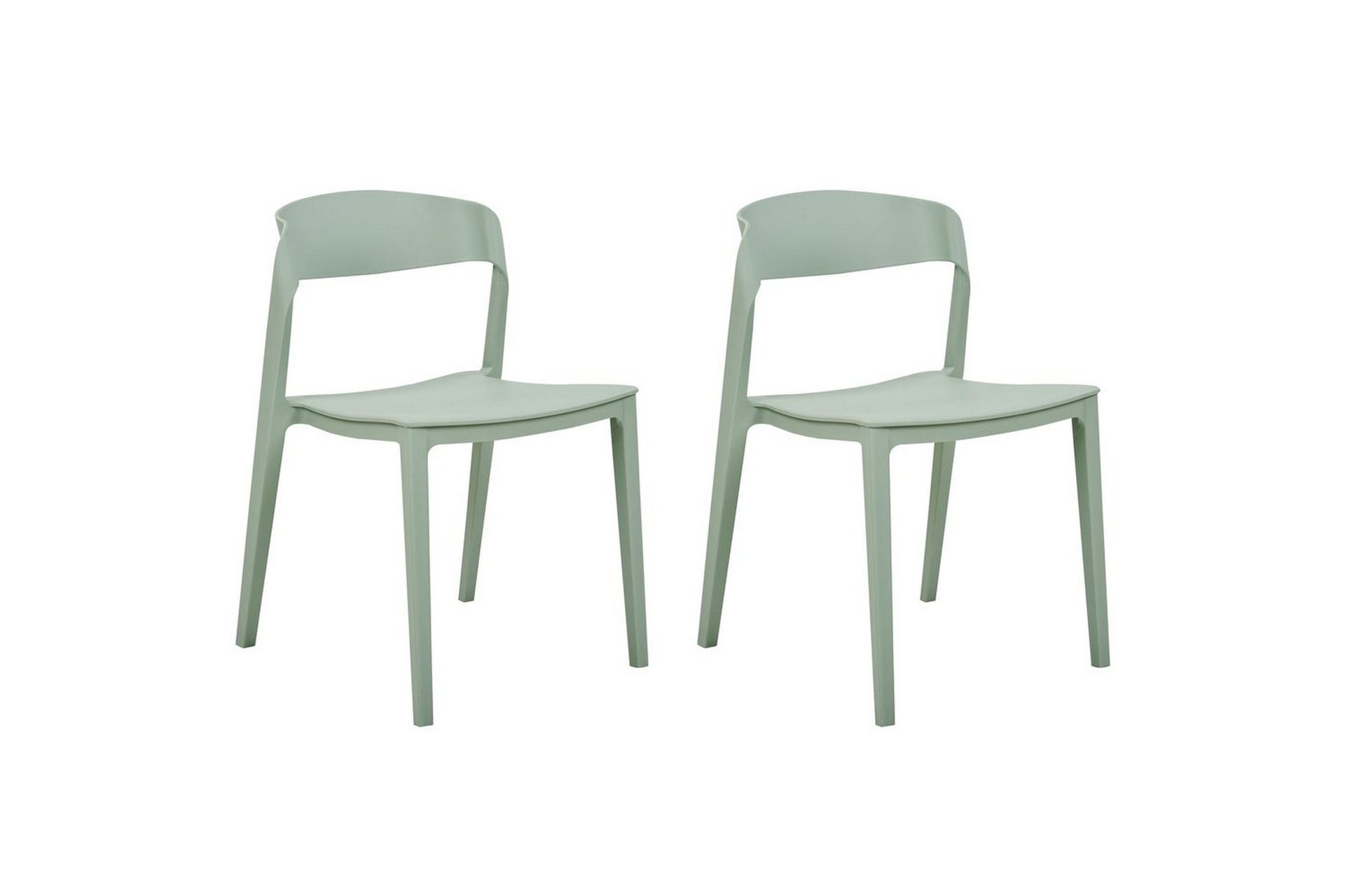Matsalsstol Beliani Somers set om 2 Beige Mint Green -