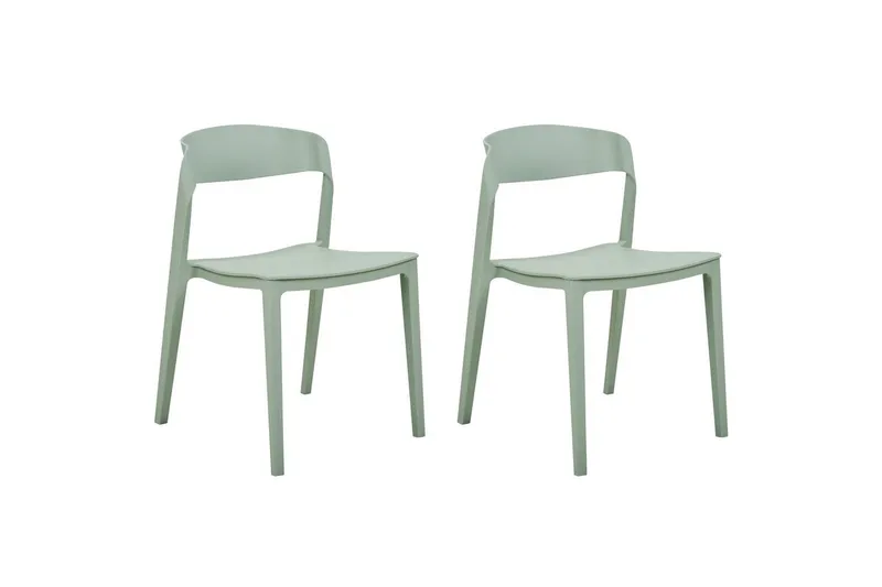 Matsalsstol Beliani Somers set om 2 Beige Mint Green - Møbler - Stoler & lenestoler - Spisestuestoler & kjøkkenstoler
