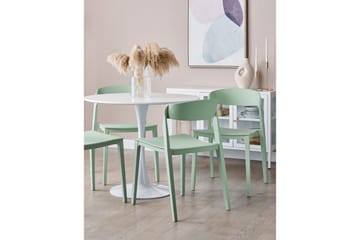 Matsalsstol Beliani Somers set om 2 Beige Mint Green - Møbler - Stoler & lenestoler - Spisestuestoler & kjøkkenstoler