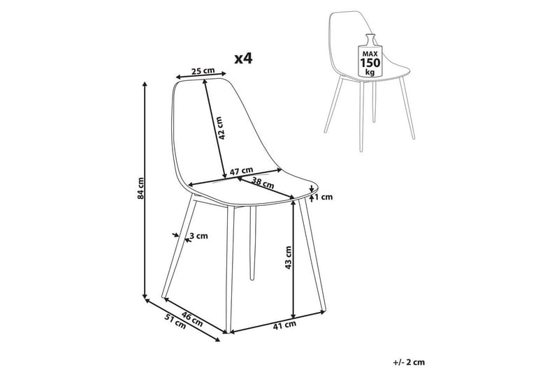Matsalsstol Beliani Takilma set om 4 Transparent - Møbler - Stoler & lenestoler - Spisestuestoler & kjøkkenstoler