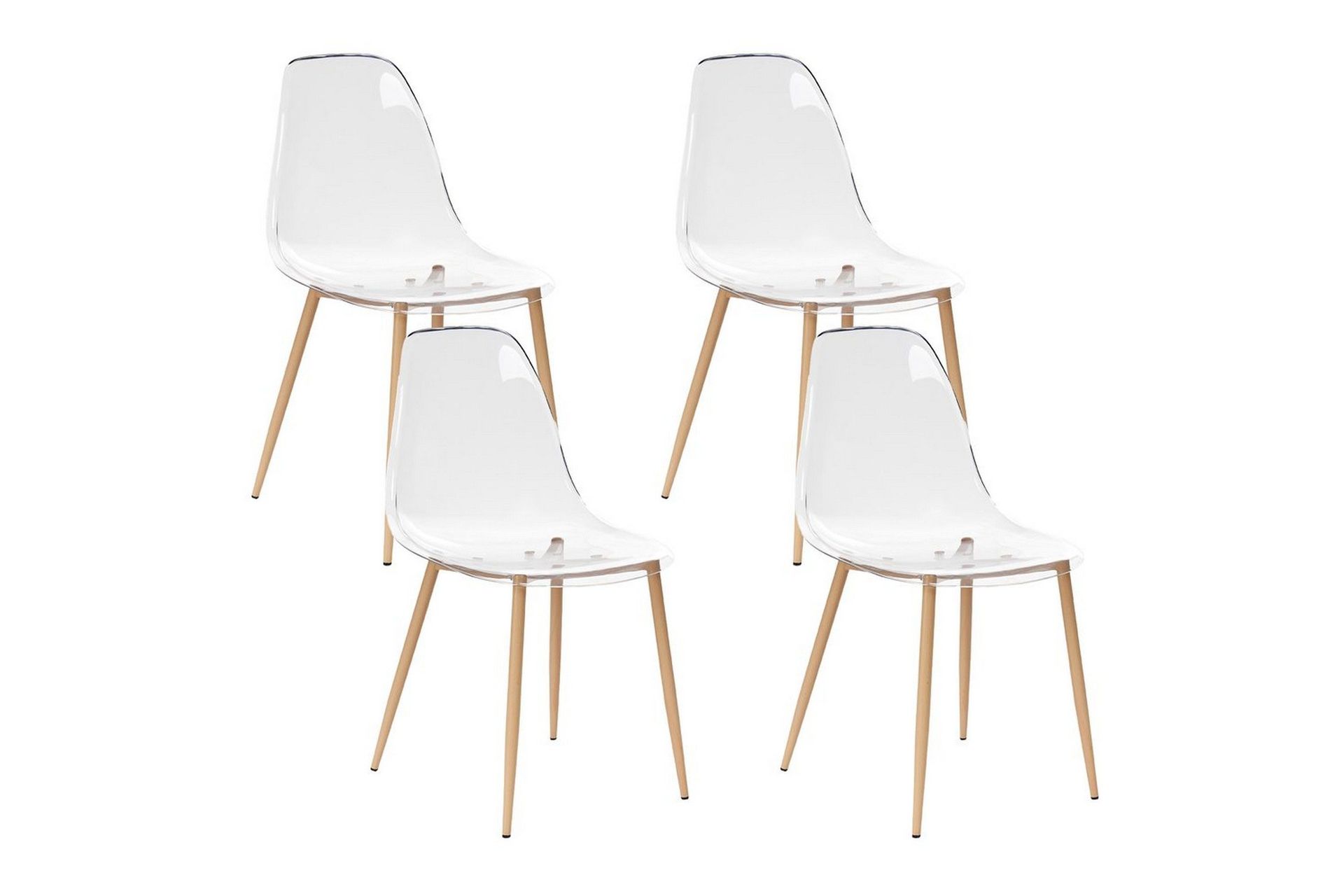Matsalsstol Beliani Takilma set om 4 Transparent -
