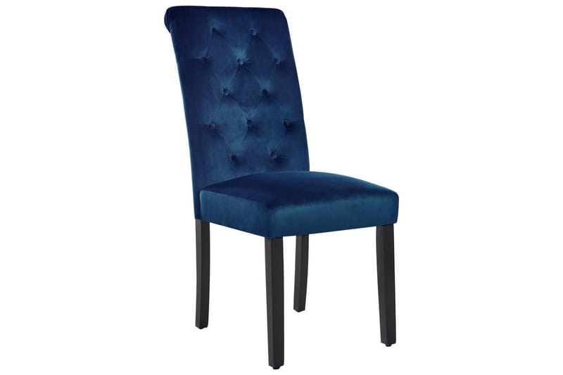 Matsalsstol Beliani Velva set om 2 Blå-Svart Dark blue - Møbler - Stoler & lenestoler - Spisestuestoler & kjøkkenstoler