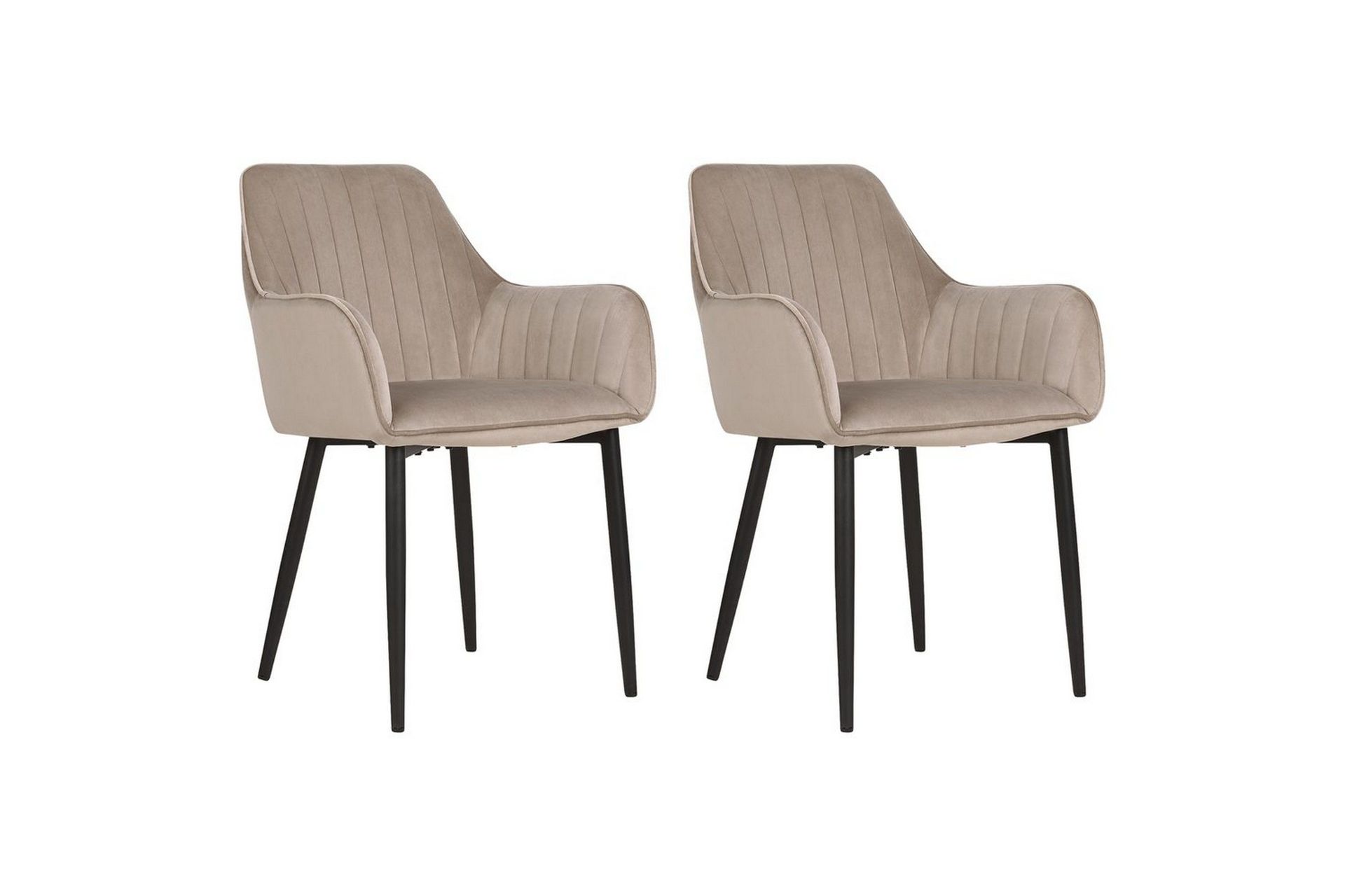 Matsalsstol Beliani Wellston set om 2 Taupe -