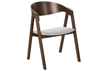 Matsalsstol Beliani Yuba set om 2 Grå-Mörkt Trä Light grey - Møbler - Stoler & lenestoler - Spisestuestoler & kjøkkenstoler