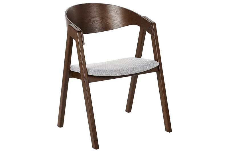 Matsalsstol Beliani Yuba set om 2 Grå-Mörkt Trä Light grey - Møbler - Stoler & lenestoler - Spisestuestoler & kjøkkenstoler