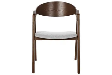 Matsalsstol Beliani Yuba set om 2 Grå-Mörkt Trä Light grey - Møbler - Stoler & lenestoler - Spisestuestoler & kjøkkenstoler