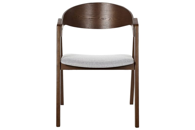 Matsalsstol Beliani Yuba set om 2 Grå-Mörkt Trä Light grey - Møbler - Stoler & lenestoler - Spisestuestoler & kjøkkenstoler