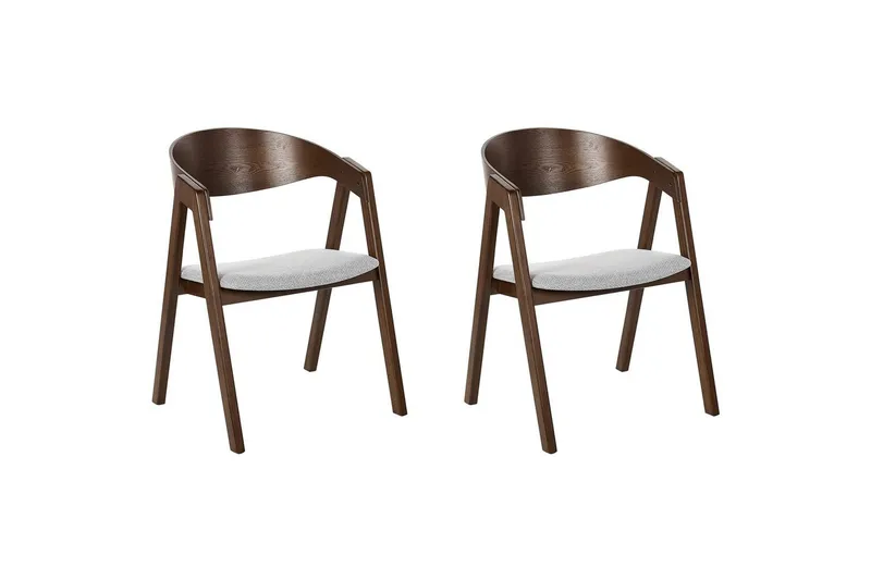 Matsalsstol Beliani Yuba set om 2 Grå-Mörkt Trä Light grey, undefined