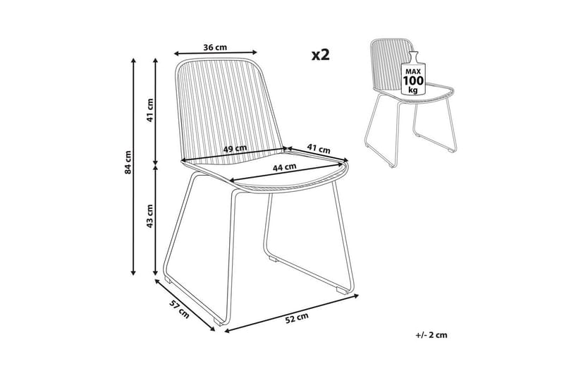 Matsalsstol Beliani Pensacola set om 2 GOLD - Møbler - Stoler & lenestoler - Spisestuestoler & kjøkkenstoler