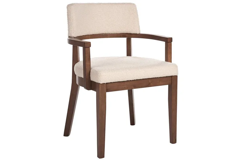 Matsalsstol Dalbo set om 2 Beige-Mörkt Trä Ljusbeige - Møbler - Stoler & lenestoler - Spisestuestoler & kjøkkenstoler