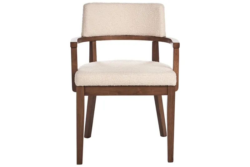 Matsalsstol Dalbo set om 2 Beige-Mörkt Trä Ljusbeige - Møbler - Stoler & lenestoler - Spisestuestoler & kjøkkenstoler