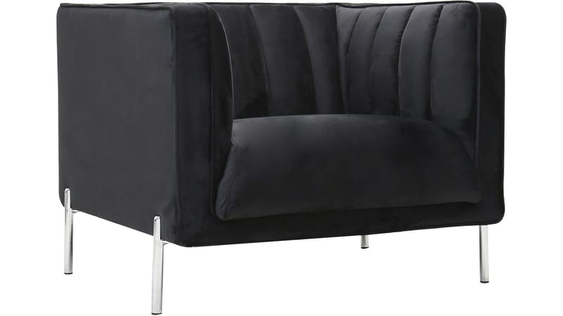 Mehara lenestol i fløyel, Svart