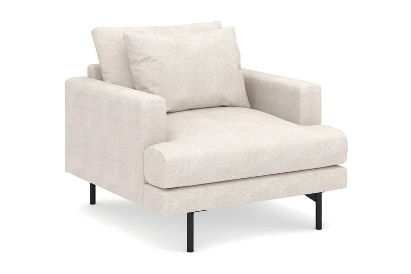 Menard Stor Lenestol Stoff - Beige - Møbler - Stoler & lenestoler - Lenestoler