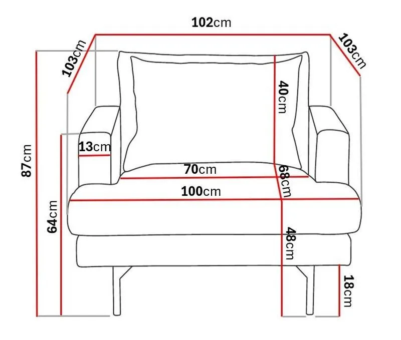 Menard Stor Lenestol Stoff - Beige - Møbler - Stoler & lenestoler - Lenestoler