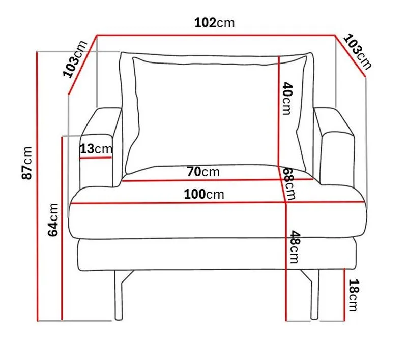 Menard Stor Lenestol Stoff - Brun - Møbler - Stoler & lenestoler - Lenestoler