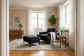 Menard Premium lenestol i chenille - Svart - Møbler - Stoler & lenestoler - Lenestoler