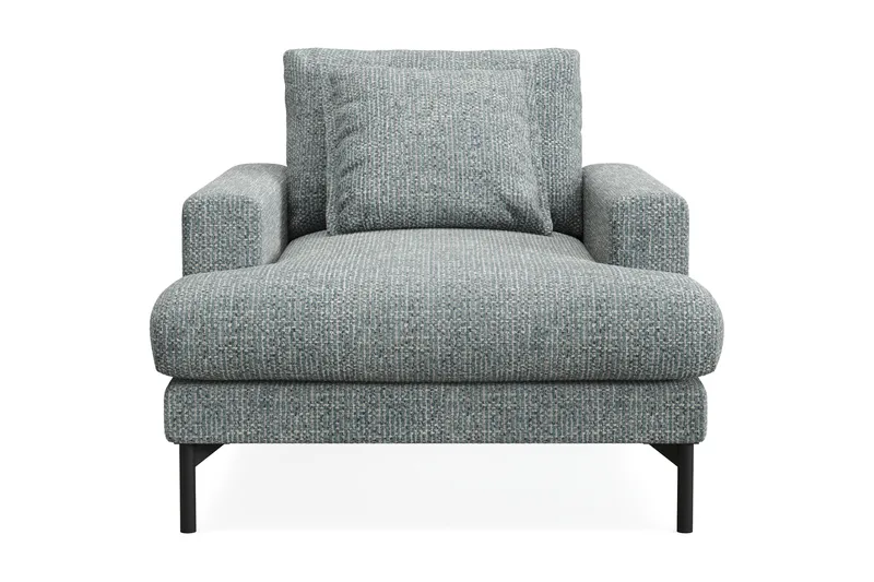 Menard Premium Lænestol i Chenille, Grå/Blå