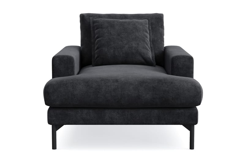 Menard Premium lenestol i chenille - Svart - Møbler - Stoler & lenestoler - Lenestoler