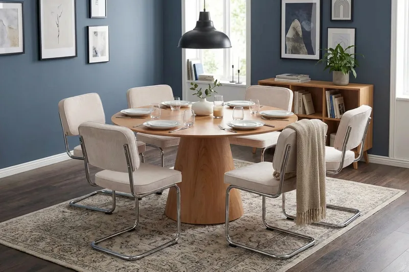 Milva Spisestol - Beige/Krom - Møbler - Stoler & lenestoler - Spisestuestoler & kjøkkenstoler