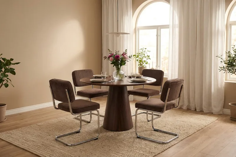Milva Spisestol - Brun/Krom - Møbler - Stoler & lenestoler - Spisestuestoler & kjøkkenstoler
