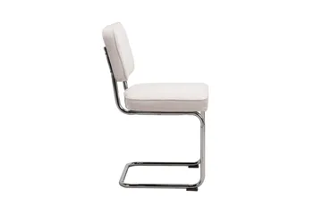 Milva Spisestol i Manchester retro - Beige/Krom - Møbler - Stoler & lenestoler - Spisestuestoler & kjøkkenstoler