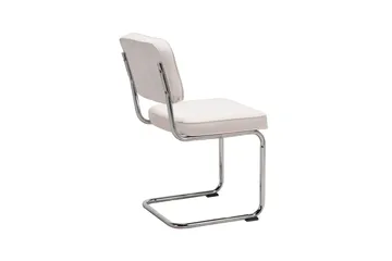 Milva Spisestol i Manchester retro - Beige/Krom - Møbler - Stoler & lenestoler - Spisestuestoler & kjøkkenstoler