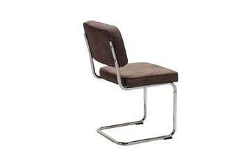 Milva Spisestol i Manchester retro - Brun/Krom - Møbler - Stoler & lenestoler - Spisestuestoler & kjøkkenstoler