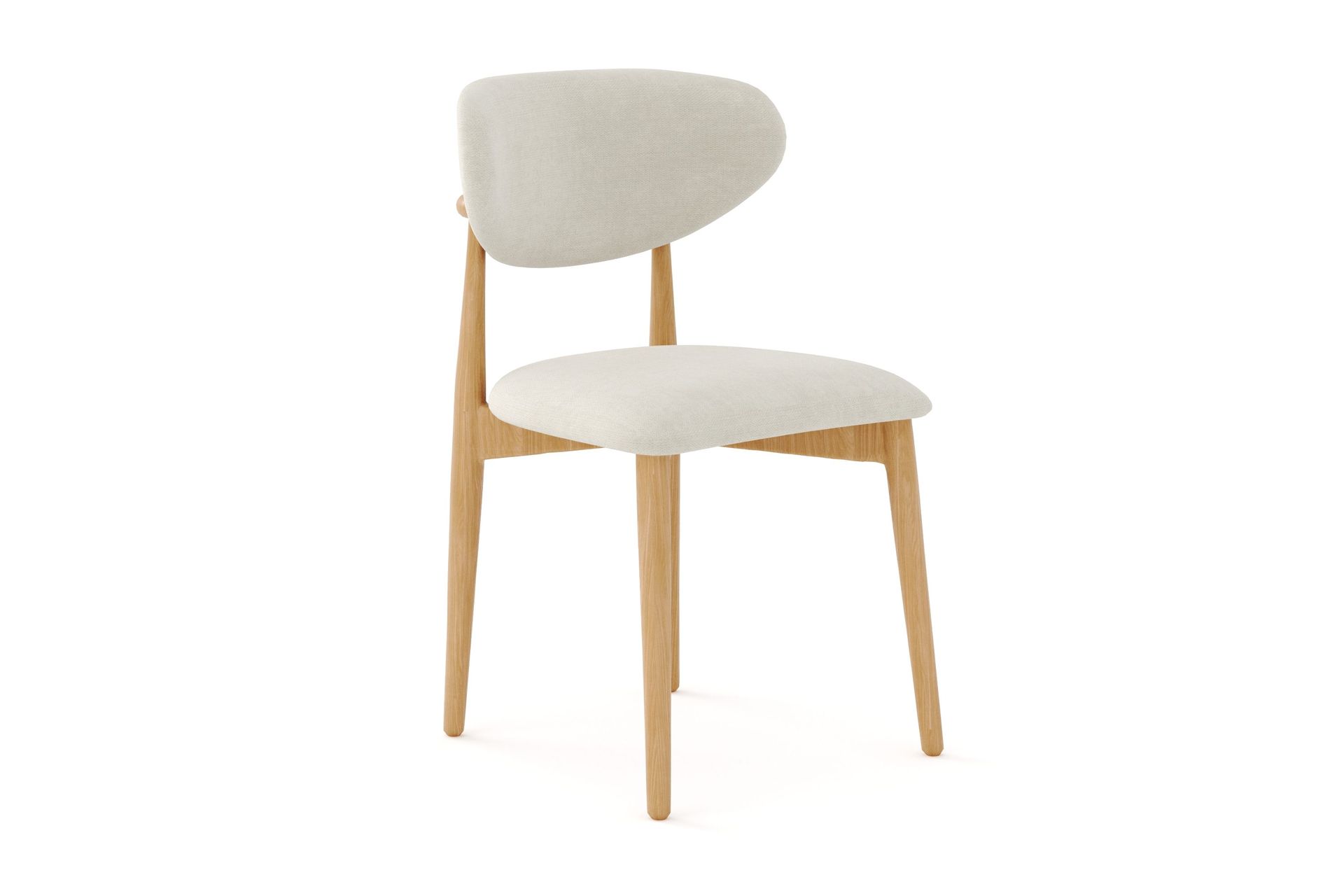 Molly spisestol i tre med stoffsete - Eik/beige