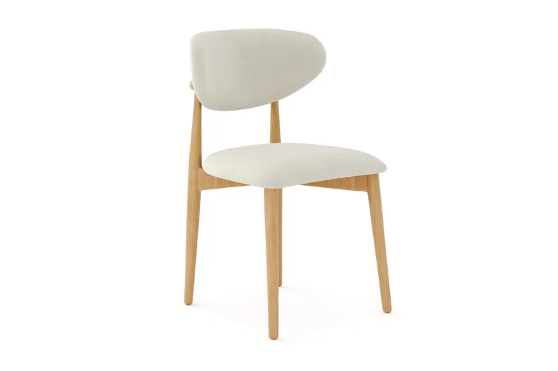 Molly spisestol i tre med stoffsete - Eik/Beige - Møbler - Stoler & lenestoler - Spisestuestoler & kjøkkenstoler