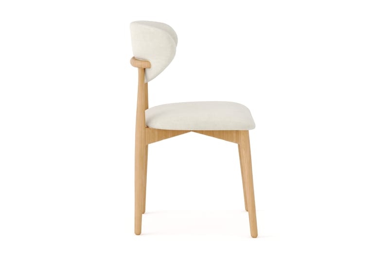 Molly spisestol i tre med stoffsete - Eik/Beige - Møbler - Stoler & lenestoler - Spisestuestoler & kjøkkenstoler