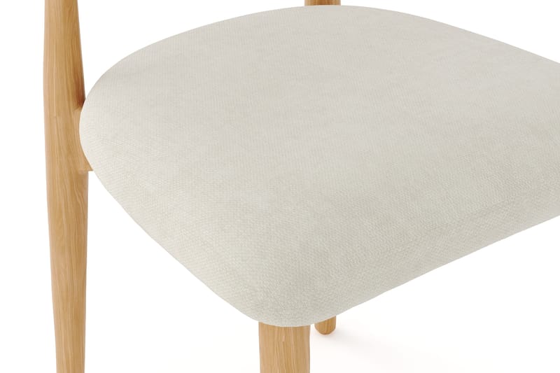 Molly spisestol i tre med stoffsete - Eik/Beige - Møbler - Stoler & lenestoler - Spisestuestoler & kjøkkenstoler