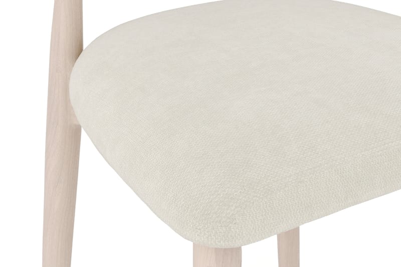 Molly Spisestol i tre med stoffsete - Hvitvasket/Beige - Møbler - Stoler & lenestoler - Spisestuestoler & kjøkkenstoler