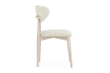 Molly Spisestol i tre med stoffsete - Hvitvasket/Beige - Møbler - Stoler & lenestoler - Spisestuestoler & kjøkkenstoler