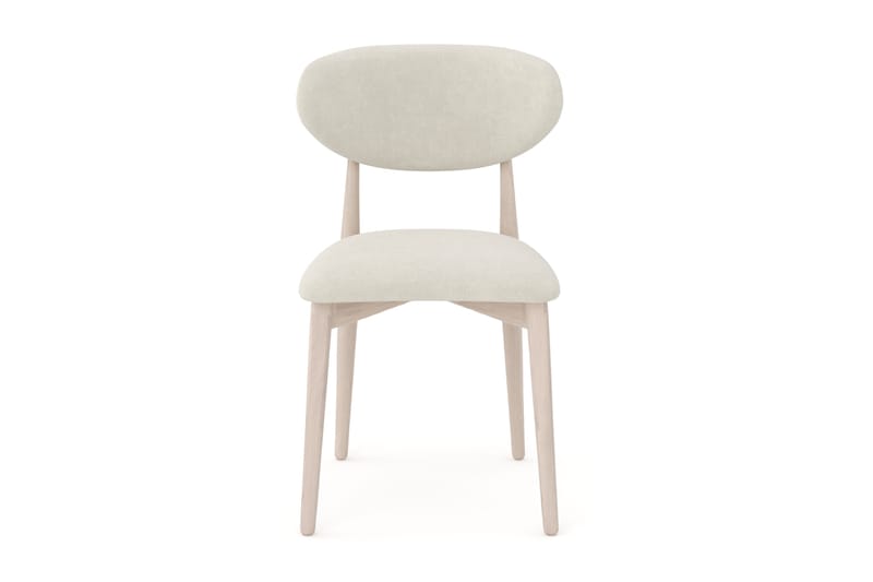 Molly Spisestol i tre med stoffsete - Hvitvasket/Beige - Møbler - Stoler & lenestoler - Spisestuestoler & kjøkkenstoler