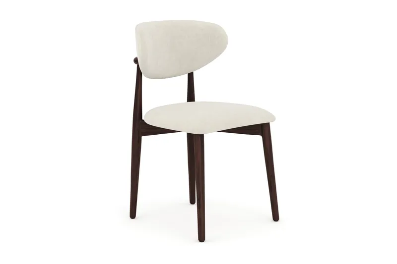 Molly spisestol i tre med stoffsete - Røkt eik/Beige - Møbler - Stoler & lenestoler - Spisestuestoler & kjøkkenstoler