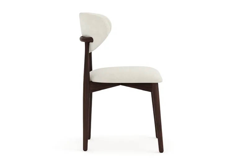 Molly spisestol i tre med stoffsete - Røkt eik/Beige - Møbler - Stoler & lenestoler - Spisestuestoler & kjøkkenstoler