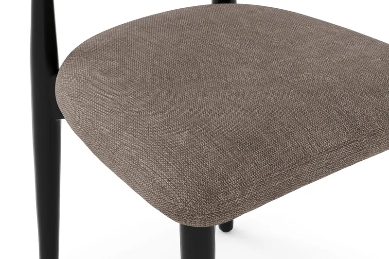 Molly spisestol i tre med stoffsete - Svart/Greige - Møbler - Stoler & lenestoler - Spisestuestoler & kjøkkenstoler