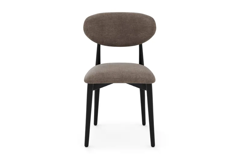 Molly spisestol i tre med stoffsete - Svart/Greige - Møbler - Stoler & lenestoler - Spisestuestoler & kjøkkenstoler