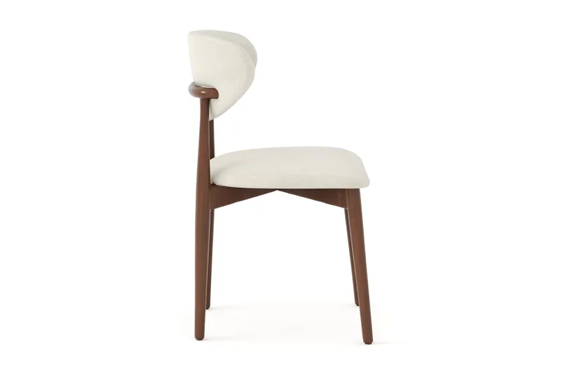 Molly spisestol i tre med stoffsete - Valnøtt/Beige - Møbler - Stoler & lenestoler - Spisestuestoler & kjøkkenstoler