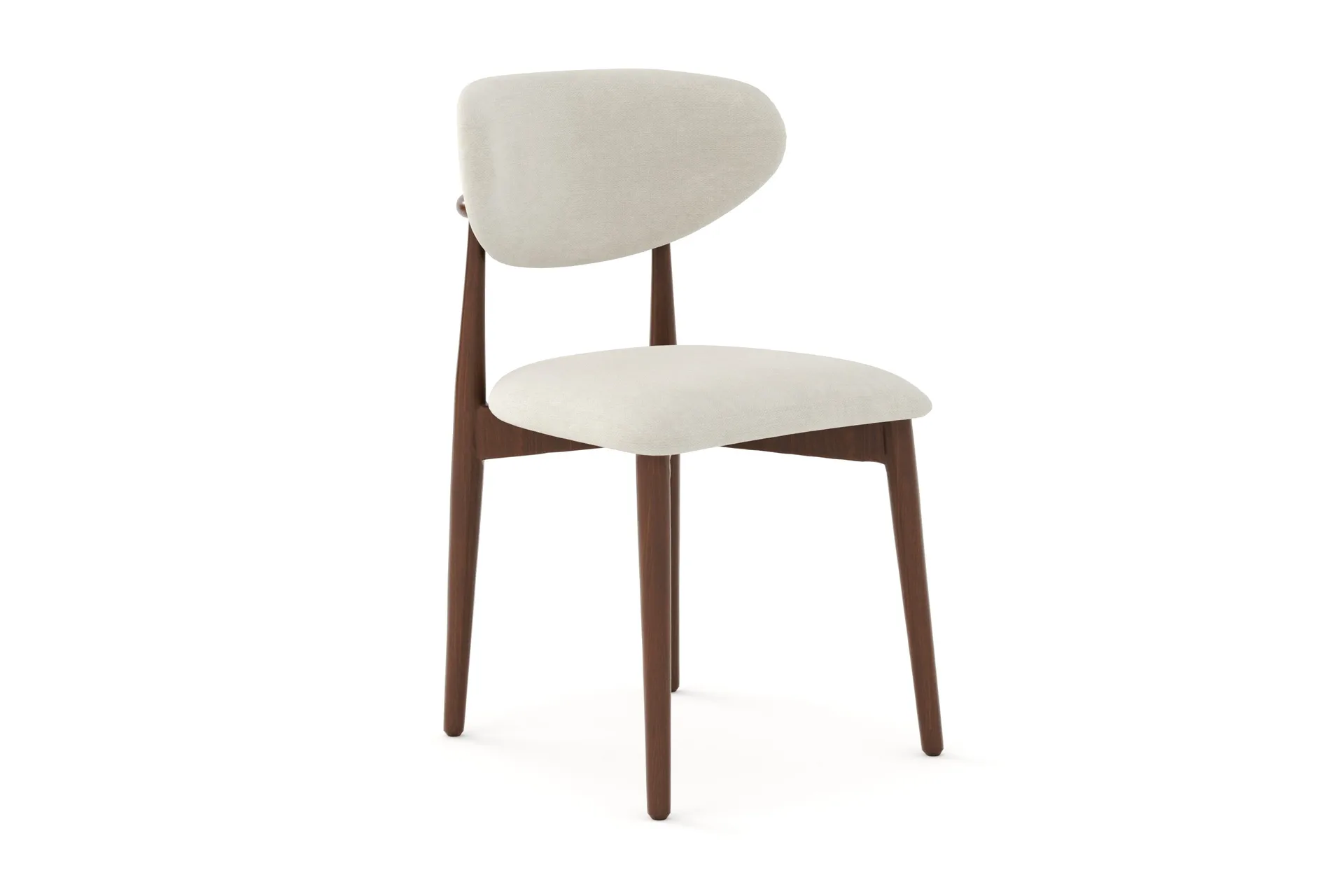 Molly spisestol i tre med stoffsete - Valnøtt/Beige