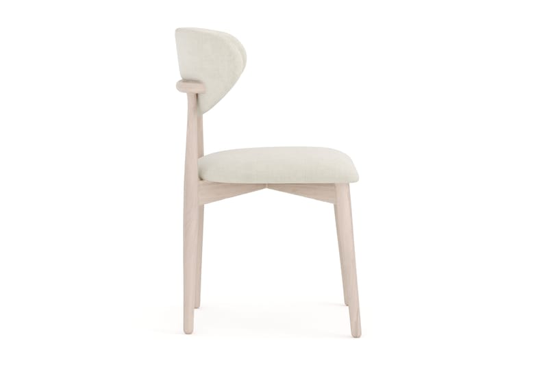 Molly spisestol i tre med stoffsete - Whitewash/Beige - Møbler - Stoler & lenestoler - Spisestuestoler & kjøkkenstoler