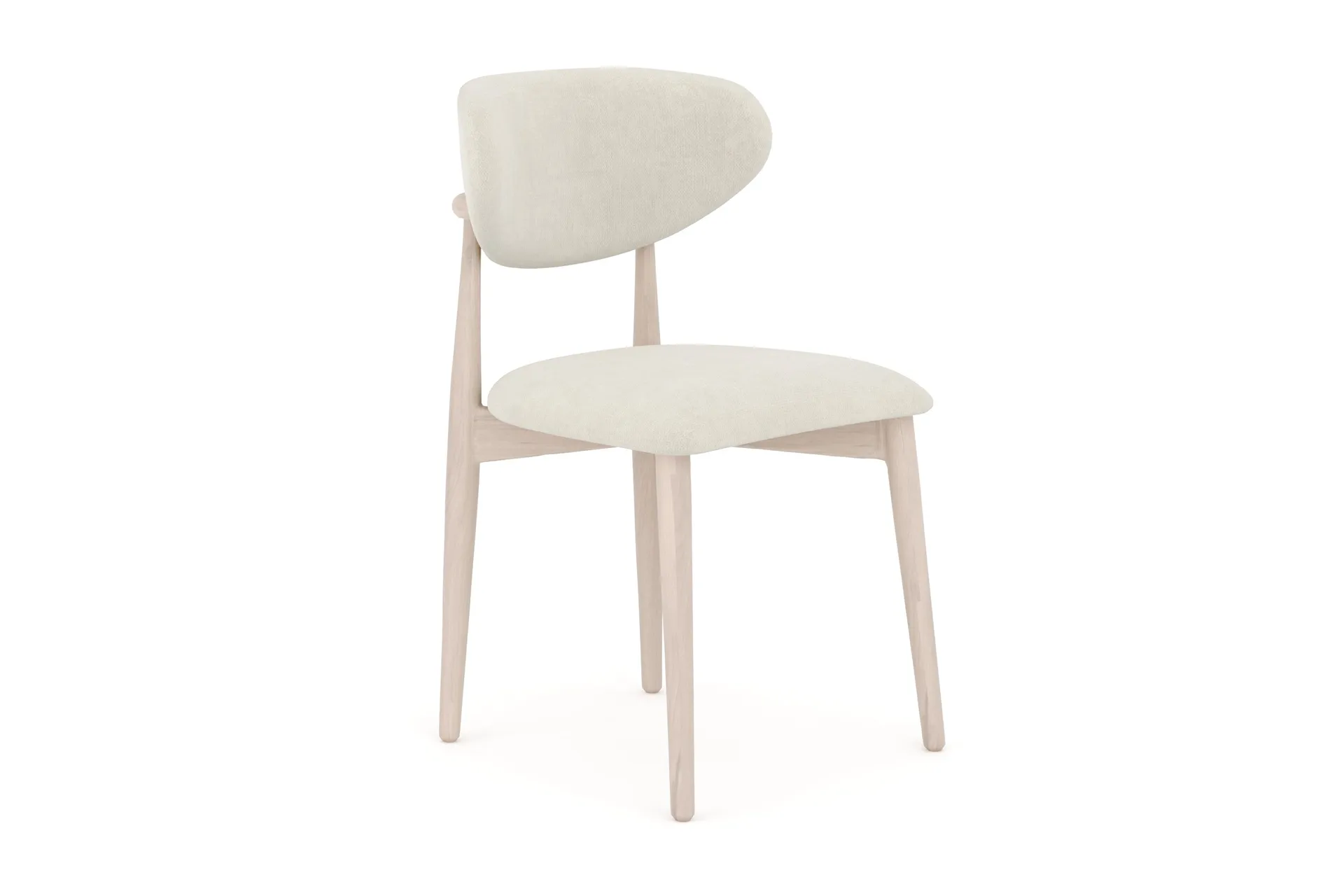 Molly spisestol i tre med stoffsete - Whitewash/Beige