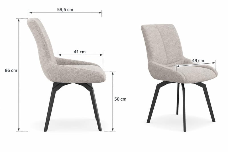 Mora Spisestol & Kjøkkenstol med Snurrefunksjon Kledd i Stoff - Beige - Møbler - Stoler & lenestoler - Spisestuestoler & kjøkkenstoler