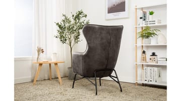 Morvella lenestol - Mørkgrå - Møbler - Stoler & lenestoler - Lenestoler - Ørelappstol