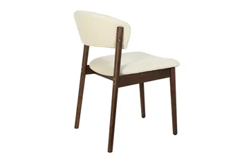 Nala spisestol i tre med stoffsete - Valnøtt/beige - Møbler - Stoler & lenestoler - Spisestuestoler & kjøkkenstoler