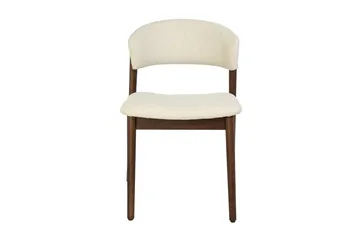 Nala spisestol i tre med stoffsete - Valnøtt/beige - Møbler - Stoler & lenestoler - Spisestuestoler & kjøkkenstoler