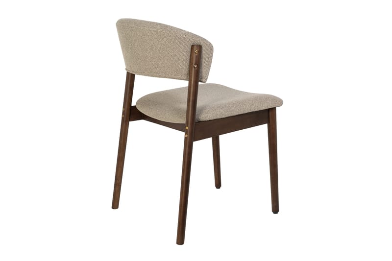 Nala Spisestol i Tre med Stoffsete - Valnøtt/Greige - Møbler - Stoler & lenestoler - Spisestuestoler & kjøkkenstoler