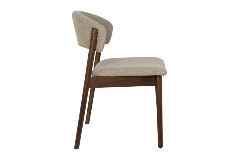 Nala Spisestol i Tre med Stoffsete - Valnøtt/Greige - Møbler - Stoler & lenestoler - Spisestuestoler & kjøkkenstoler