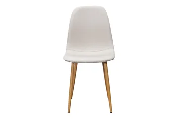Nibe Spisestol & Kjøkkenstol i Stoff med Metallben i Eikeutseende - Beige - Møbler - Stoler & lenestoler - Spisestuestoler & kjøkkenstoler